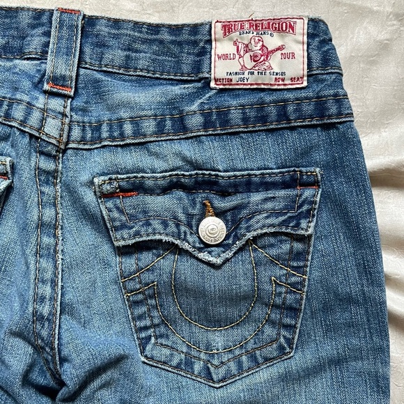 TRUE RELIGION Y2K Joey Twisted Flare Low-Rise Distressed Jeans - Picture 5 of 8